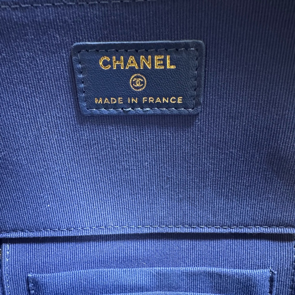 Chanel Top Handle Vanity Case Blue Gold Hardware - Picture 5 of 5